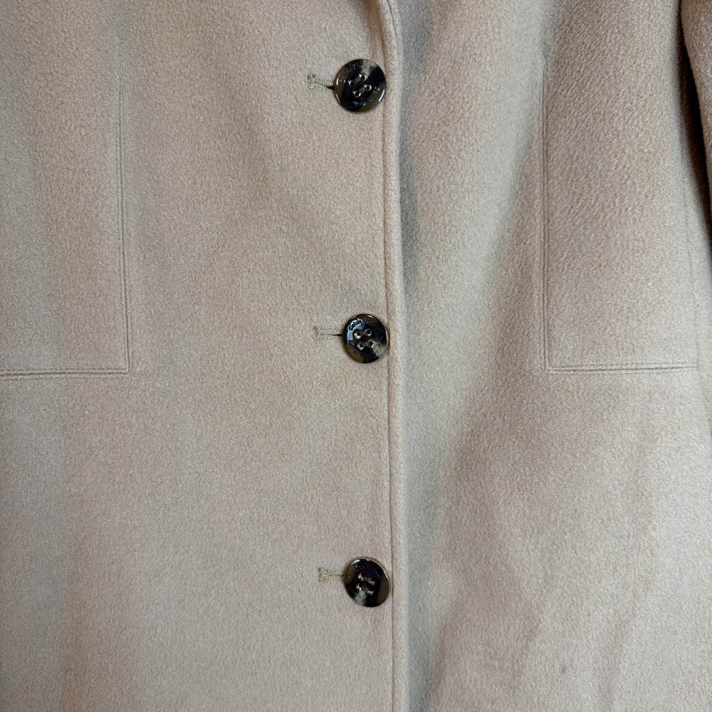 Calvin Klein Women's Camel Mid-Length Wool Blend Lined Overcoat Pockets Sz 8 - Picture 6 of 14